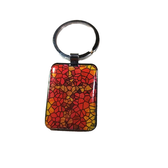 God Is My Strength Religious Cross Multicolor Keyring - Picture 2 of 4